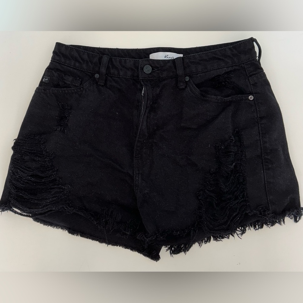 Black jean shorts